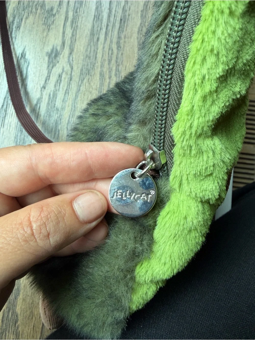 Jellycat Green Avocado Plush Crossbody Bag with Brown Details